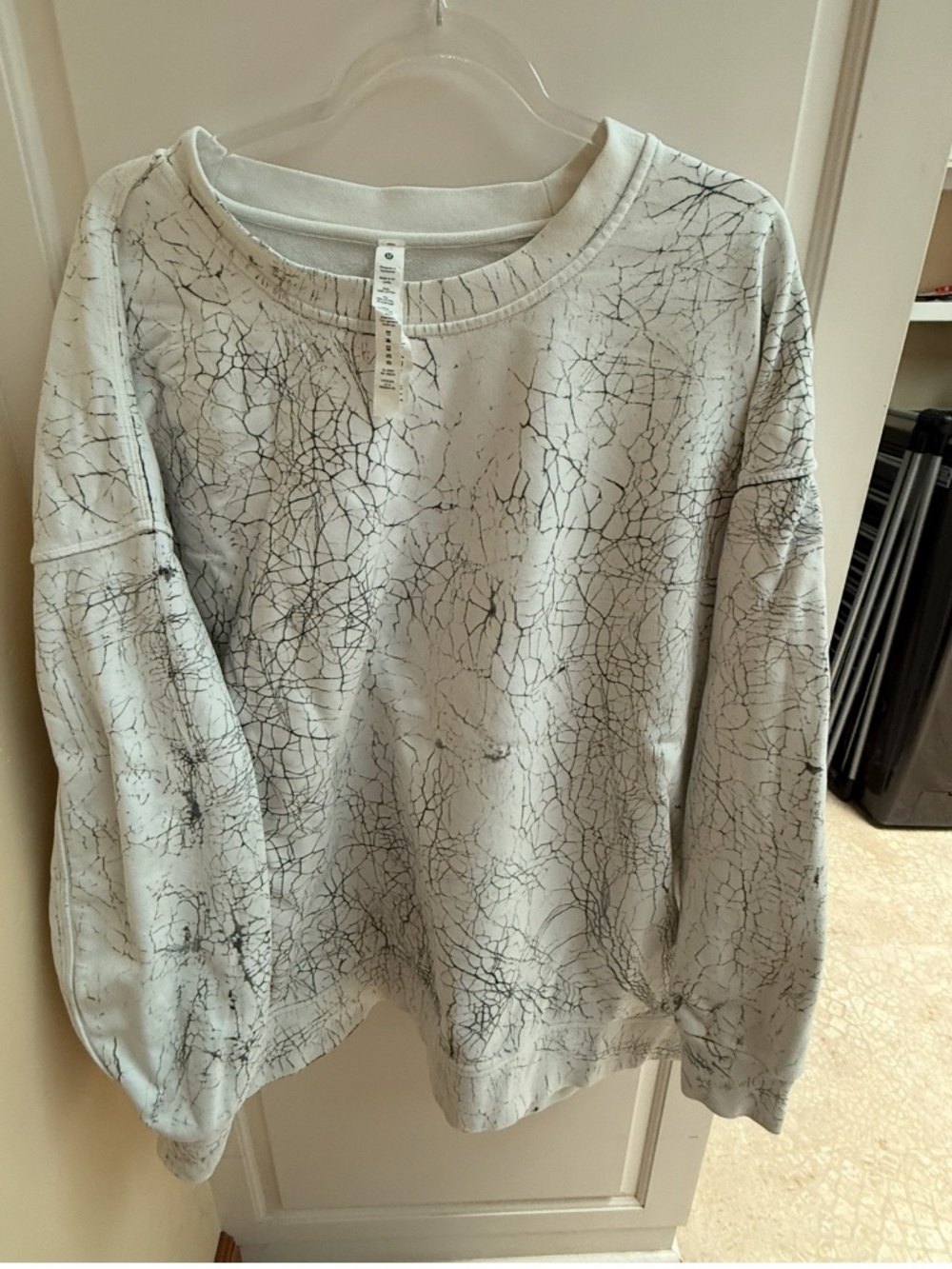 Perfectly Oversized Crew Thread Dye White Black Size 16